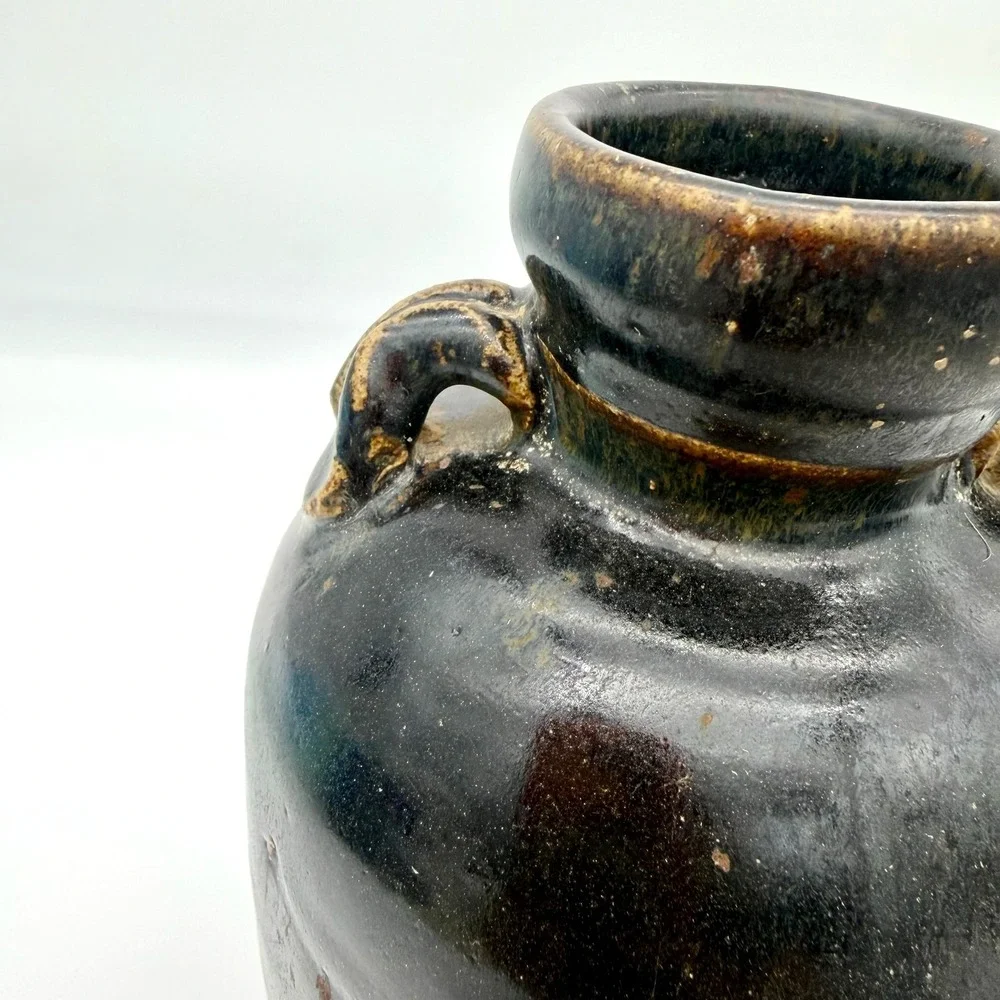 13th C Chinese Henan Black Iron Glaze Jar 8.3